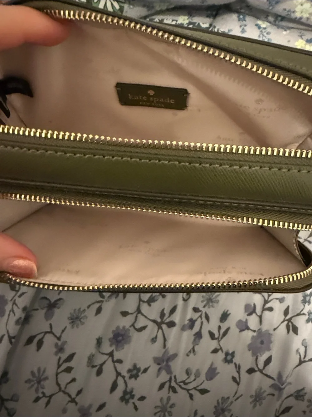 kate spade Staci Dual Zip Crossbody Bag- Color: Seaweed